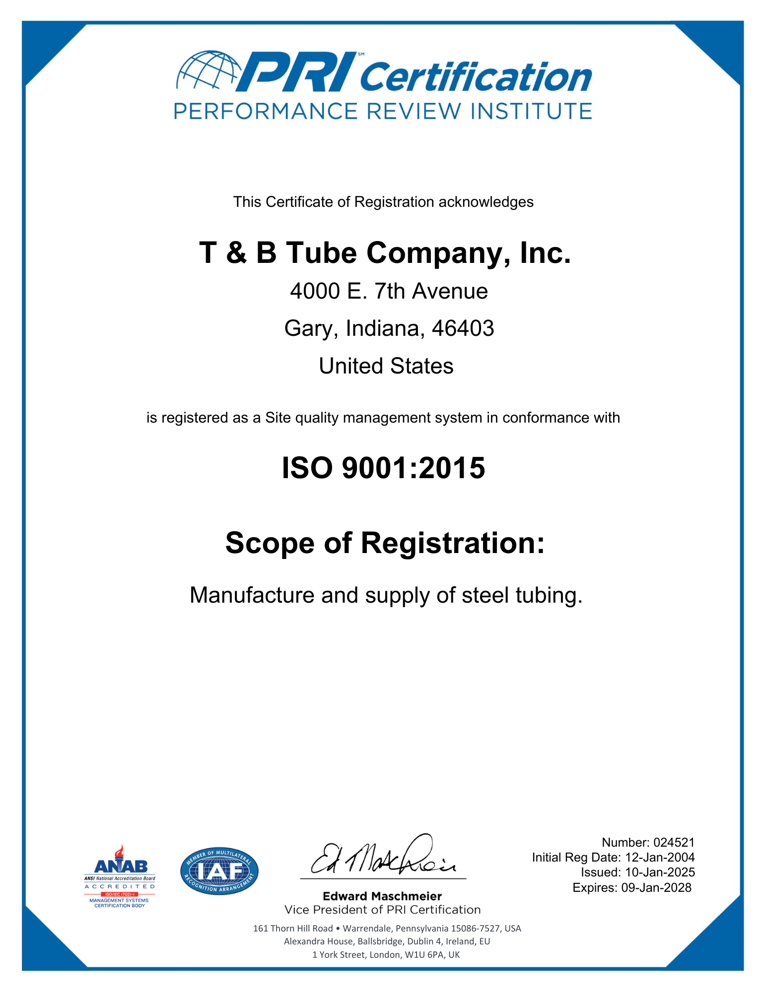 Quality Assurance Certifications